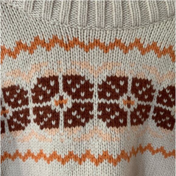 Madewell Pullover Overbrook Fair Isle Mock Neck Wool Blend Alpaca Sweater | XL - Picture 8 of 14